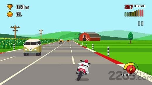 复古公路赛手机游戏下载,复古公路赛,摩托车游戏,竞速游戏